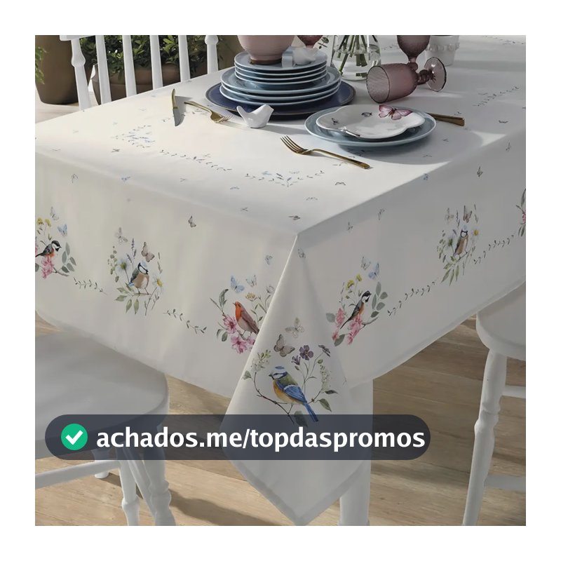 Toalha de Mesa Quadrada Döhler Renova Jardim para 4 Lugares