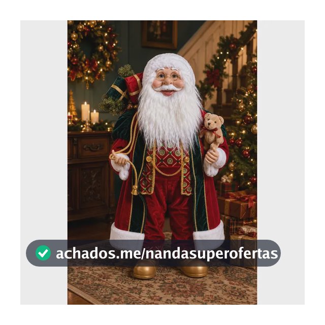Boneco Papai Noel 80cm  Vermelho E Verde Enfeite Natal Luxo Vermelho/urso 0