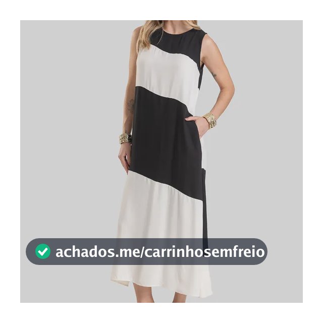 Vestido Super Midi Bicolor Dianna Preto