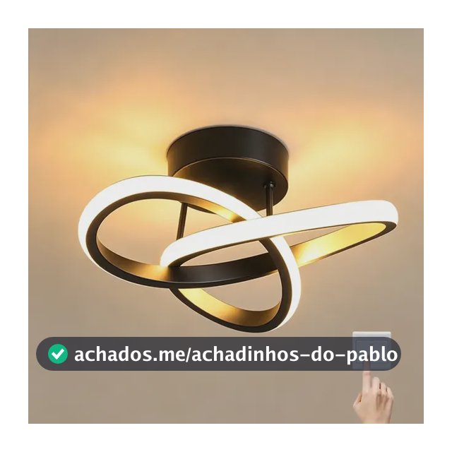 Luminaria Teto Led,pendente Lustre Moderna Para Quarto Sala 127/220v Preto