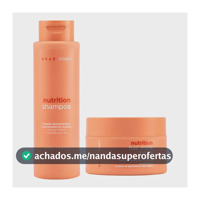 Kit Braé Stages Nutrition Shampoo 250ml E Máscara 200g