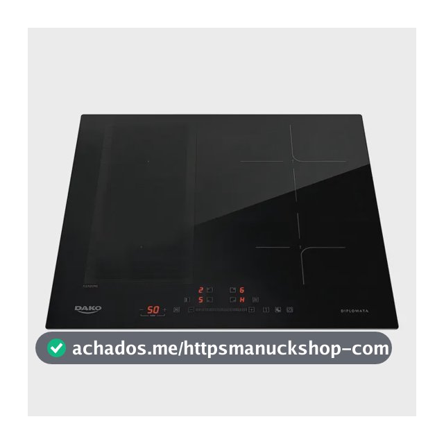 Cooktop De Indução 4 Bocas Dako Diplomata com Zona Flexível e Função Turbo Preto