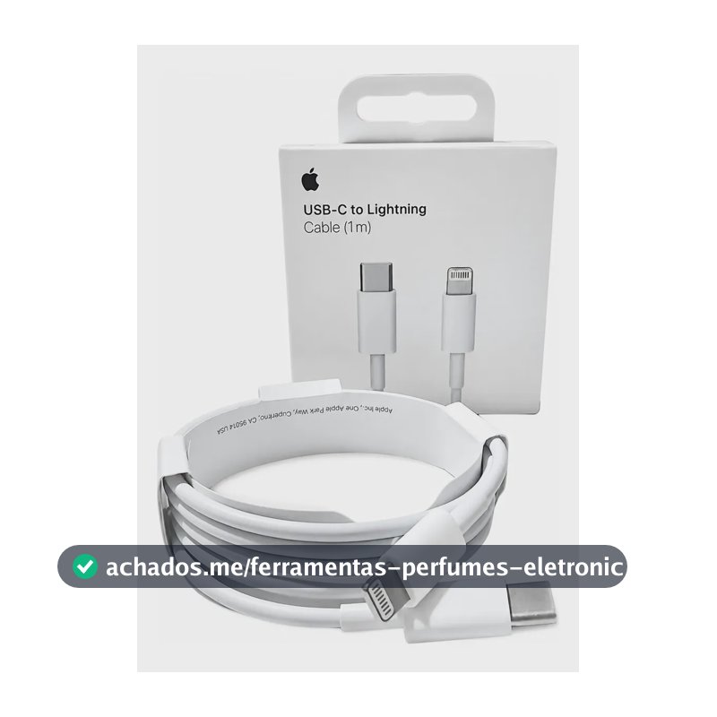 Cabo Carregador Lightning / Tipo C Original Apple 1 Metro Branco