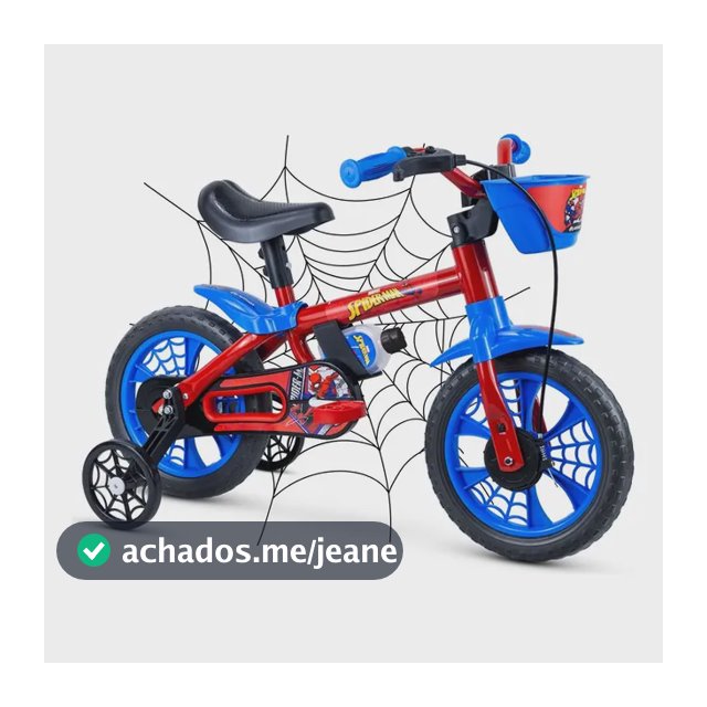 Bicicleta Infantil Menino 2 A 4 Anos Aro 12 Homem Aranha Cinza-escuro M