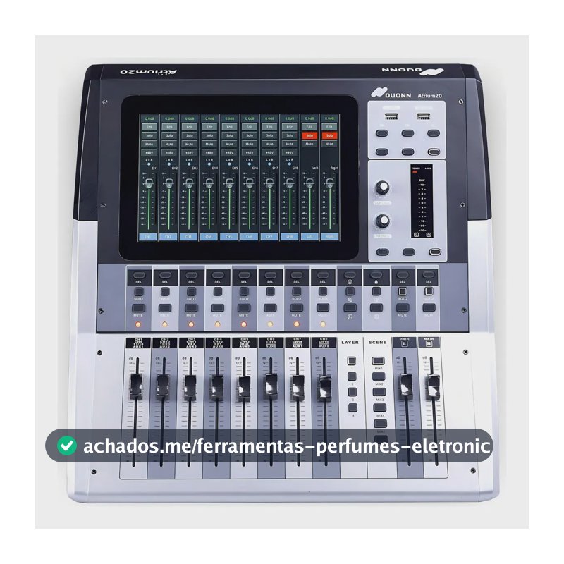 Mesa de Som Digital DUONN Atrium 20 Canais Profissional com Bluetooth e USB
