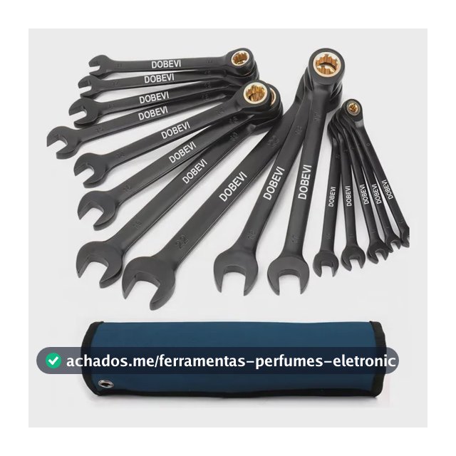 Chave Combinada Catraca Jogo De Chaves Com 15 Peças Dobevi Preto