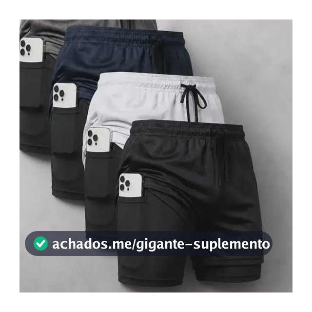 Kit 4 Shorts 2 Em 1 Dryfit Masculino Corrida Academia Treino