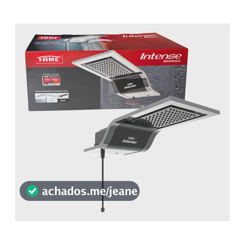 Chuveiro Eletrônico Fame Intense Black 7800W Preto/Cromado Parede