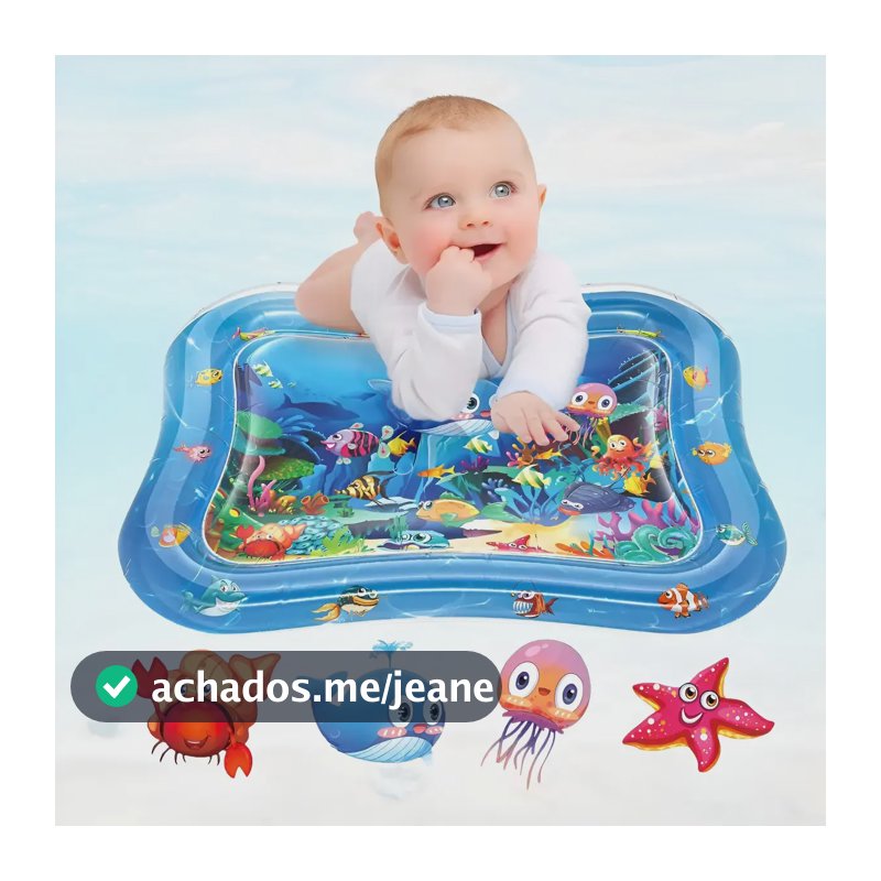 Tapete Sensorial Inflável De Agua Atividades Tummy Time Bebê
