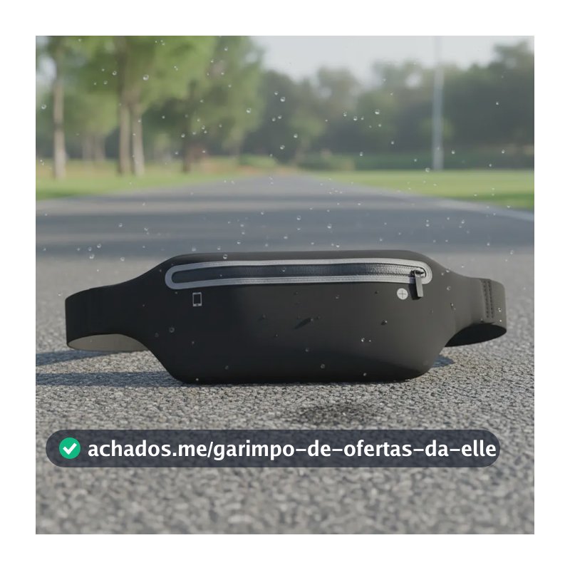 Pochete Fina Cintura Esportiva Fitness Corrida Celular Bike Preto Liso