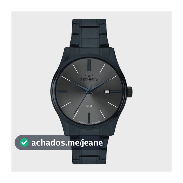 Relógio Technos Masculino Steel Azul - 2115ubt/1f Bisel Cinza