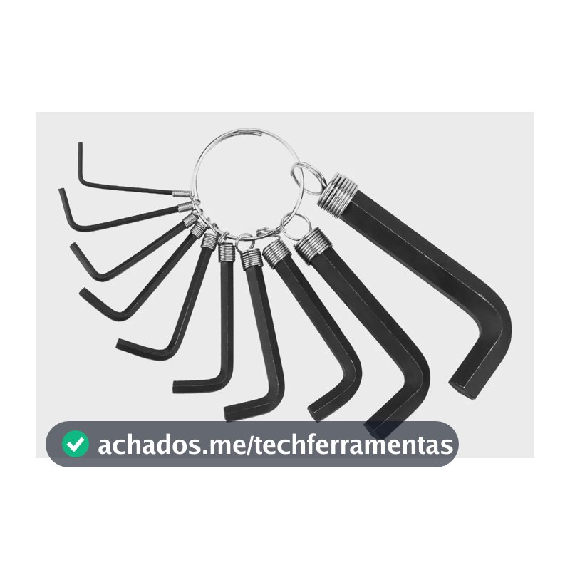 Jogo Chave Allen Curta Com Argola 1,5-10mm 10pcs Sparta