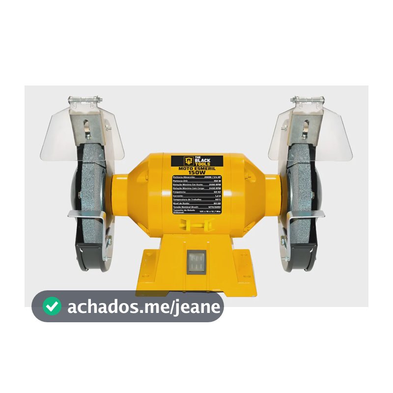 Moto Esmeril Lixadeira Bancada 6 Polegadas Bivolt 2 Rebolos Amarelo 127/220v