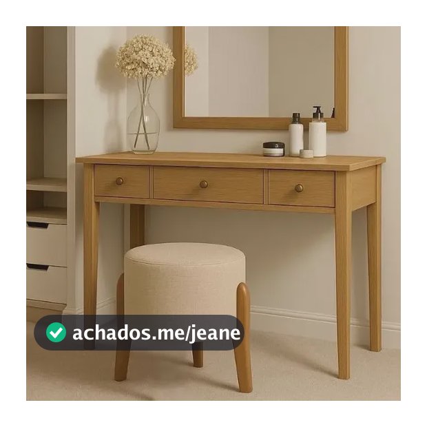 Puff Banqueta Decorativo Linho Pés Madeira Bege