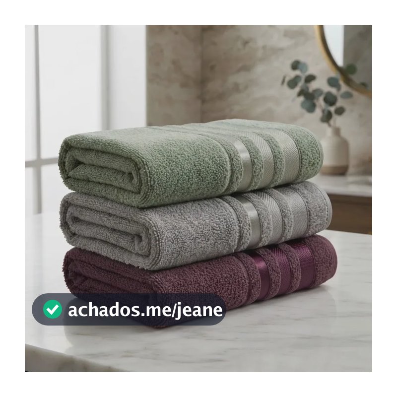 Kit 3 Toalhas de Banho 70x140cm 100% Algodão Linha Marselha