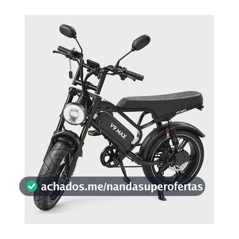 Bicicleta Elétrica V9 Max 1000w Freio Hidráulico Alarme Nfc Preto