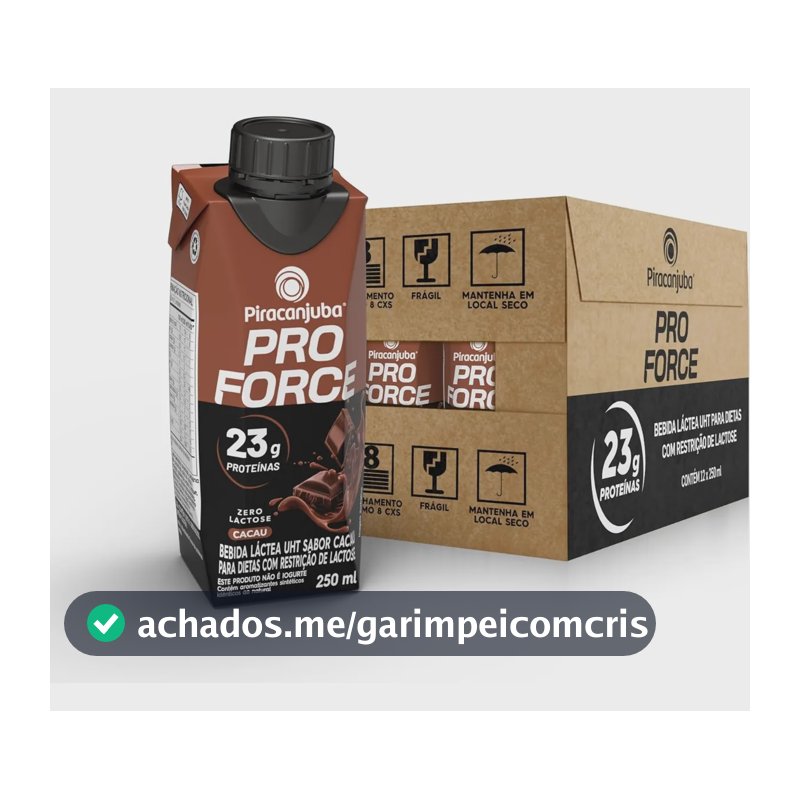 Bebida Proteica Piracanjuba Proforce Cacau 250ml Pack X12