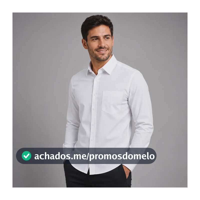 Camisa Social Masculina Manga Longa - 100% Microfibra