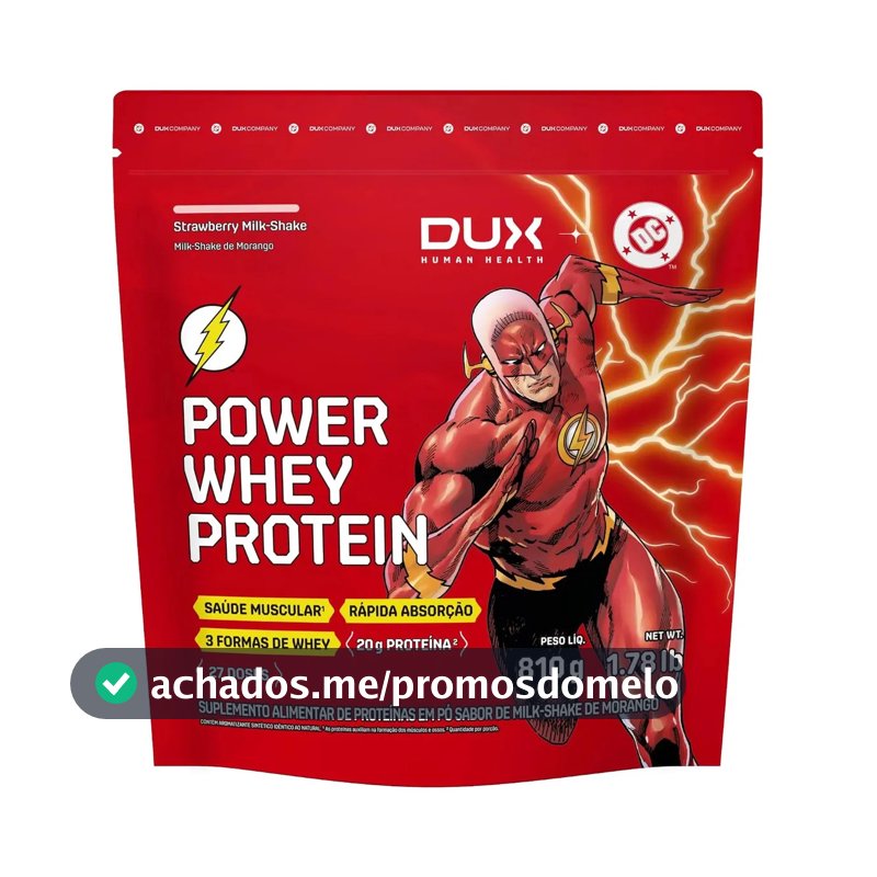 Whey Protein Dux Company Power Nutrition 810g Milkshake De Morango