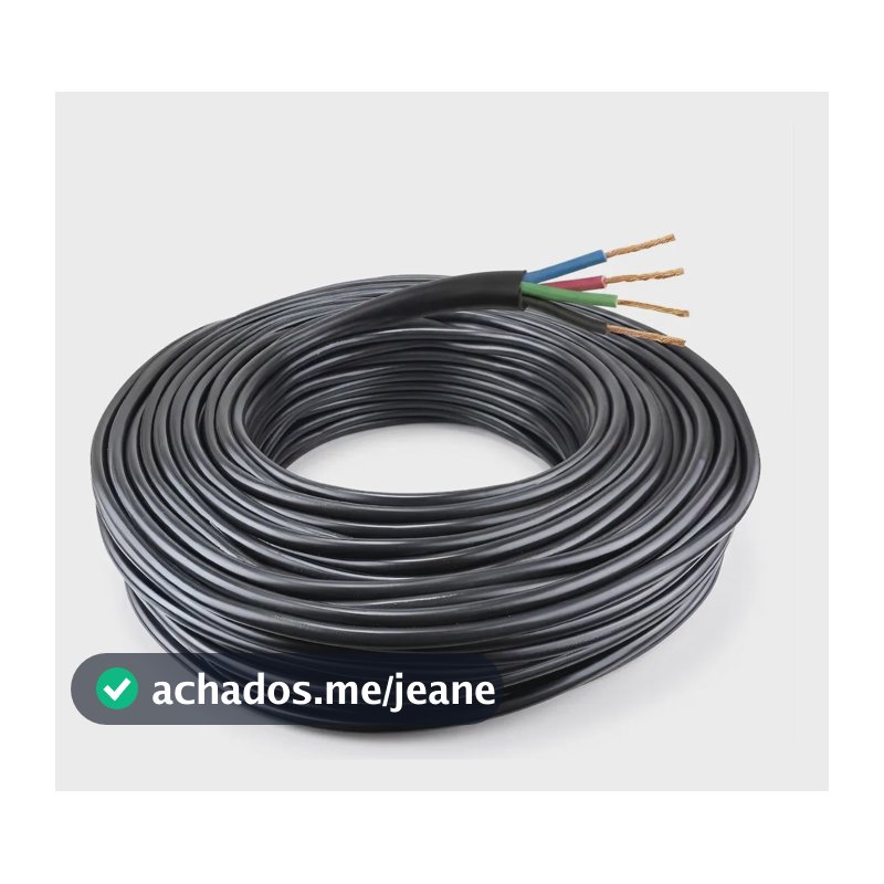 Cabo Pp 4x1,5 Flexível 10mts Mais Facilidade Na Instalação Preto