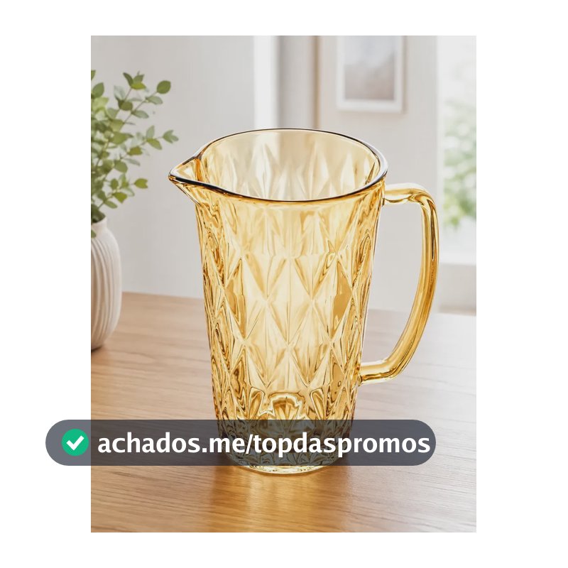 Jarra De Vidro 1,2 Litros Cor Ambar Resistente Sucos Chas Âmbar