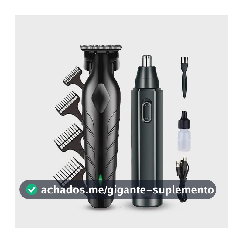 Máquina De Corte Acabamento Profissional Com Aparador De Nariz Cabelo Pelo Barbear Maquininha Detalhes Sem Fio Preto Catálogo