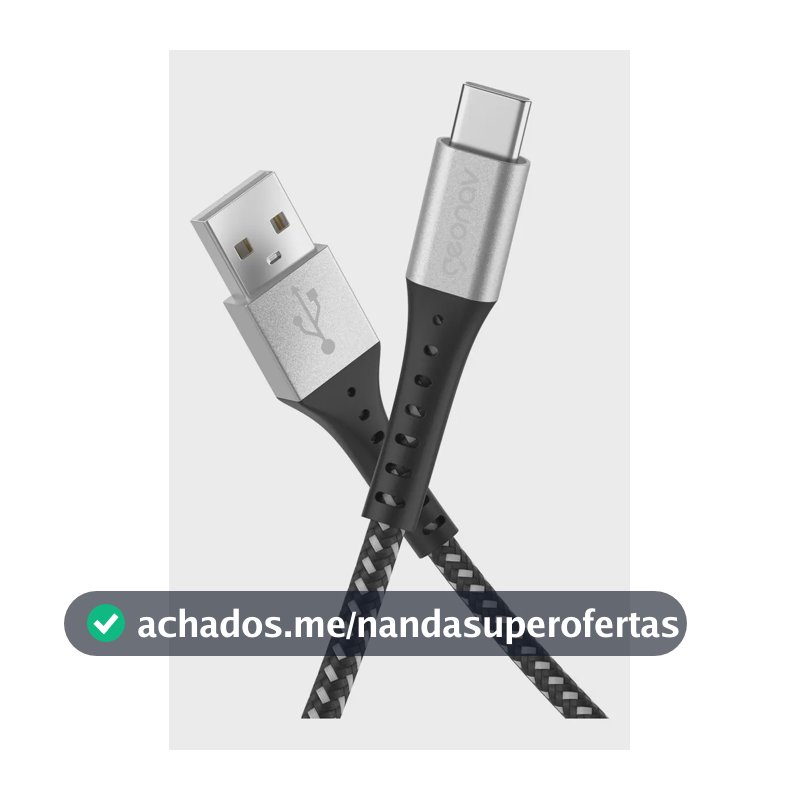 Cabo Usb-a Para Usb-c 1,2m Nylon Trançado Preto Geonav