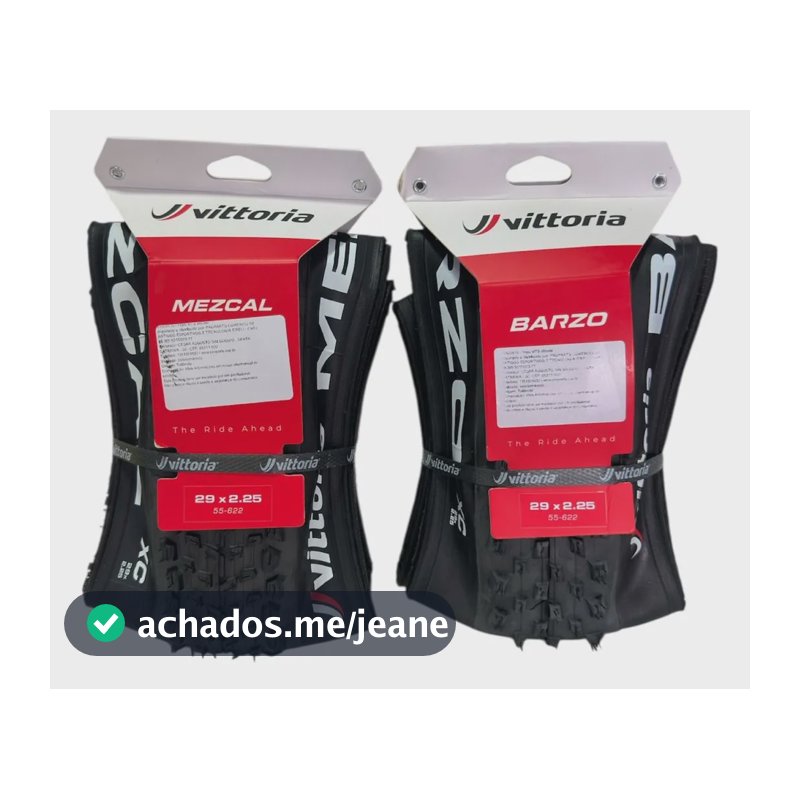 Par De Pneus Vittoria Barzo + Mezcal Xc 29x2.25 Tubeless Mtb Preto