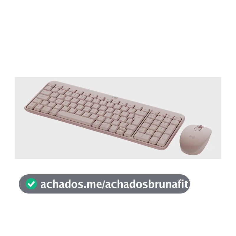 KIT Teclado E Mouse Sem Fio Logitech Mk250 Rosa