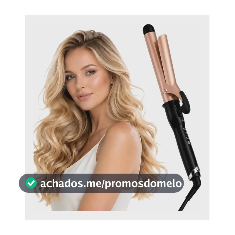 Modelador De Cachos Médios E Definidos 25mm Rose Gold E Preto 127/220v