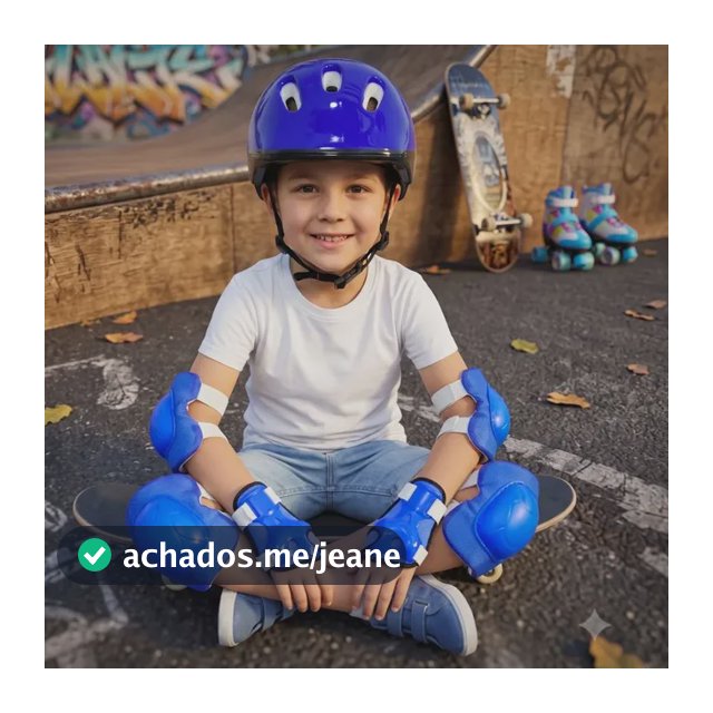 Kit De Segurança Para Proteção Infantil Prática Esportiva  Azul