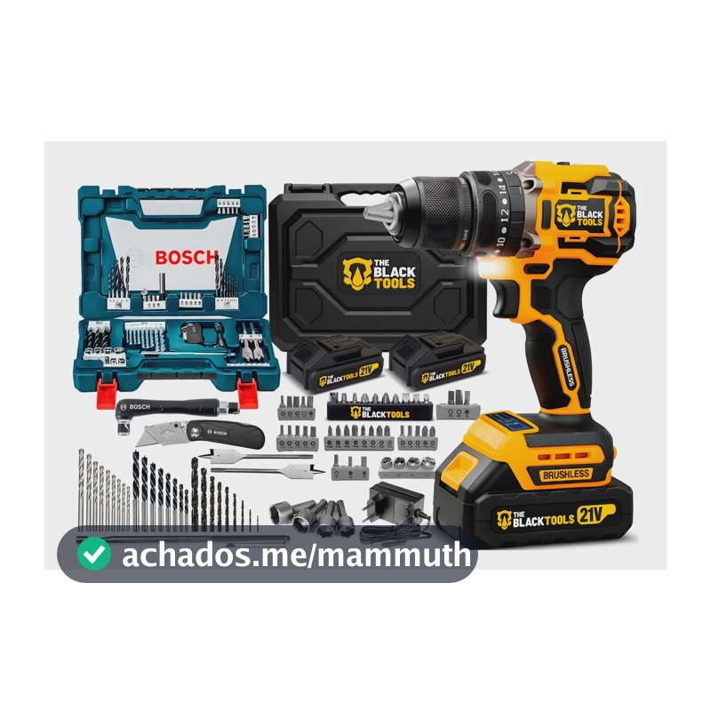 Parafusadeira Furadeira Impacto Brushless + Kit Bosch 68 Pçs Amarelo E Preto 127/220v 60hz