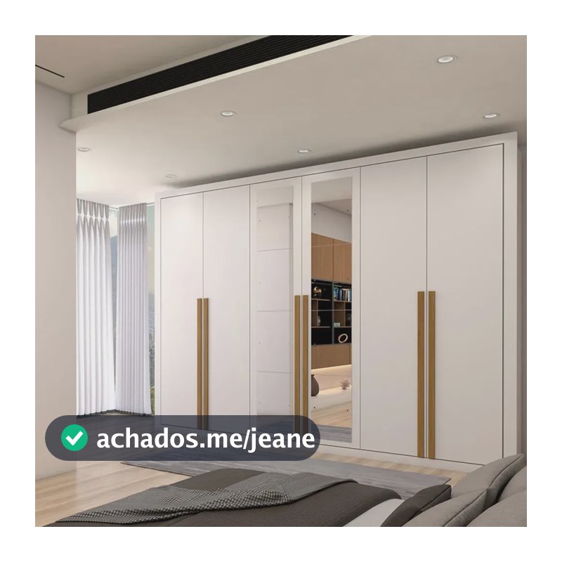 Guarda-roupa Casal Classic 6 Portas 6 Gavetas 100% Mdf Com E Branco