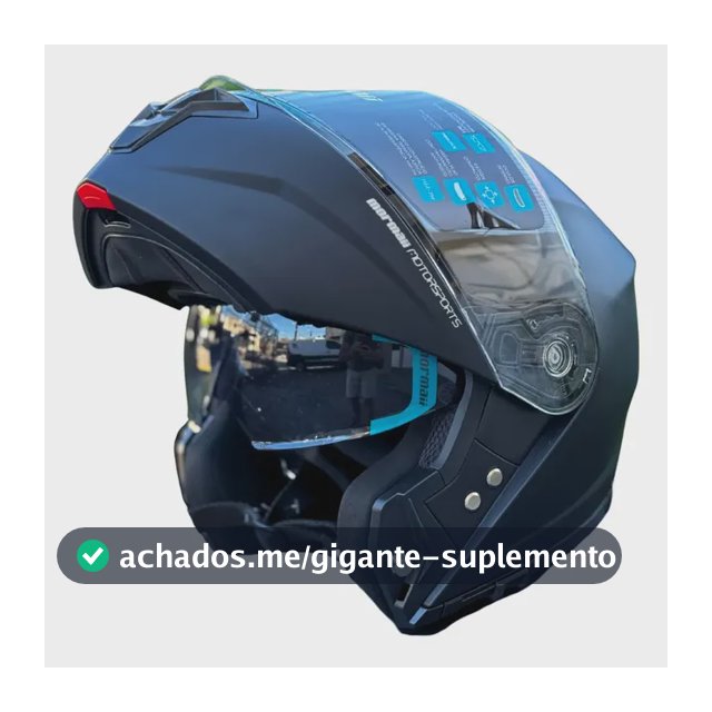 Capacete Mormaii Articulado Modular Com Óculos Interno Preto Sólido Fosco 59/60