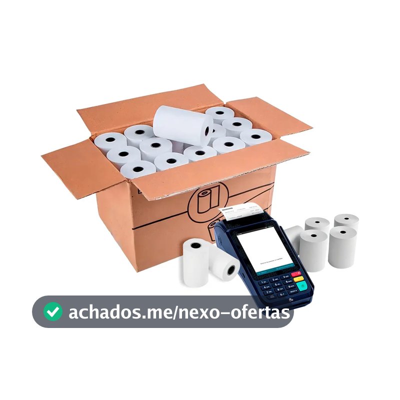 Bobina Térmica 57x15 Máquina Cartão Crédito Cx 50 Un Cor Branco