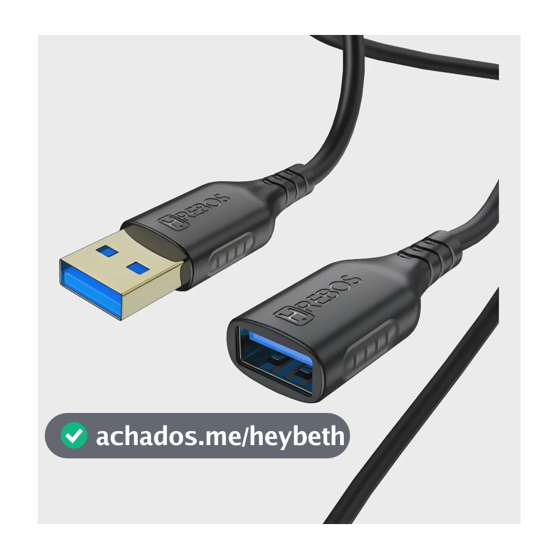 Cabo Extensor Extensão Usb 3.0 3 Metros Macho/fêmea Preto