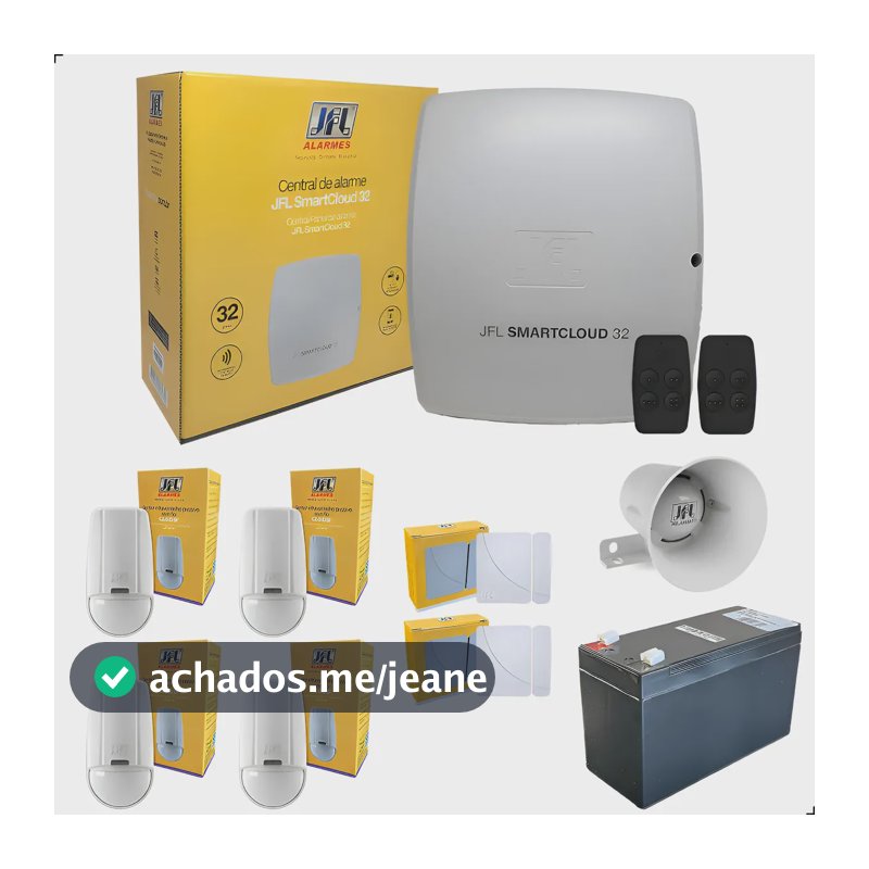 Central Jfl Smartcloud 32 C/ Sensores + Bateria + Sirene Variadas