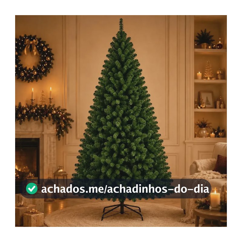 Árvore De Natal Grande 2,10 Metros Pinheiro Tradicional 1000 Galhos Cheia Verde Luxo