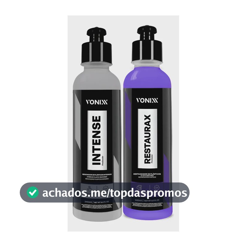 Kit Restaurador Plásticos Automotivo Externo E Interno Vonixx 1 Restaurax 240ml + 1 Intense 240ml