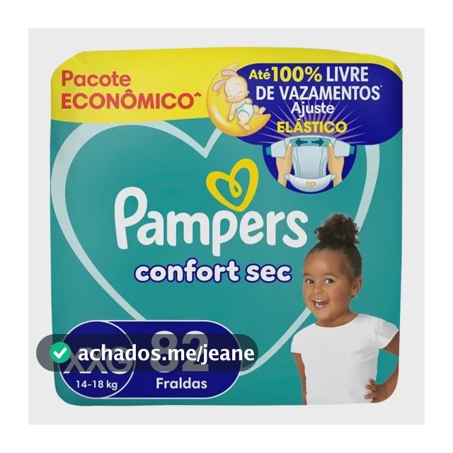 Fralda Confort Sec Tamanho Xxg 82 Unidades Pampers
