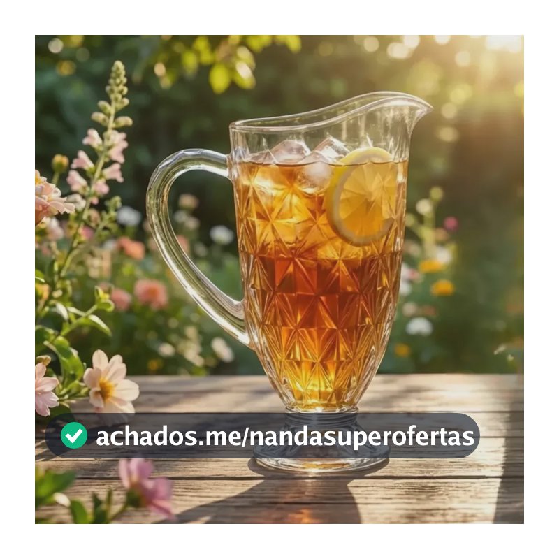 Jarra de Vidro Diamond 1,2L Transparente Grosso Resistente Lapidada com Relevo para Água Suco Limonada Vinho e Drinks Luxo para Mesa Posta Buffet Bar e Cozinha