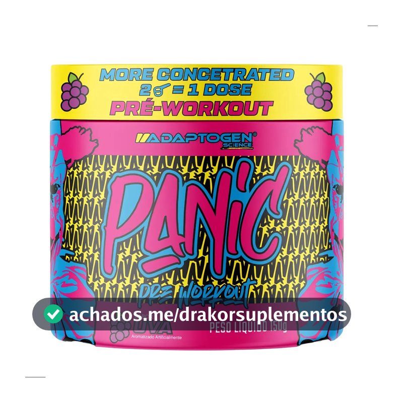 Suplemento em pó Adaptogen Science Pré Treino Beta-alanina Panic sabor Uva x 150g