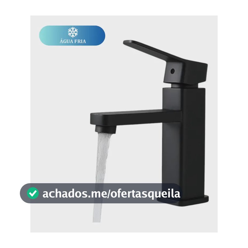 Torneira para Lavatório Monocomando Preta Fosca de ABS com Arejador