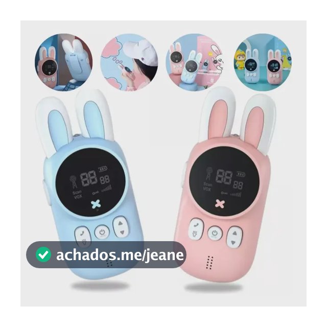 Walkie Talkie Radio Comunicador Infantil Coelhinho Walk Talk Rosa/azul