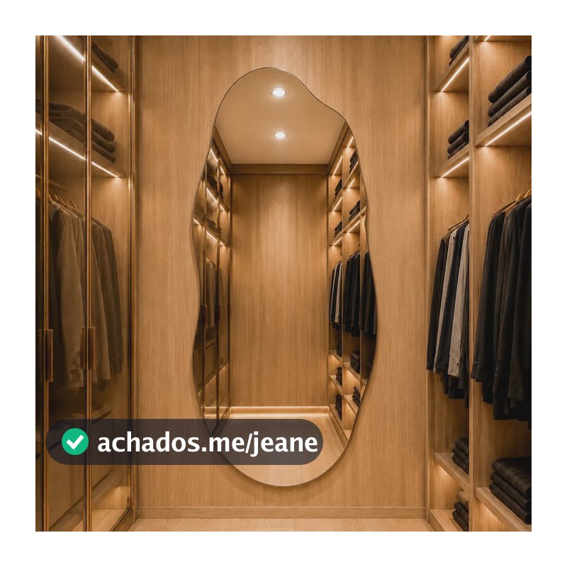 Espelho Roma 100x50cm Corpo Inteiro Grande Moderno Luxo Suporte