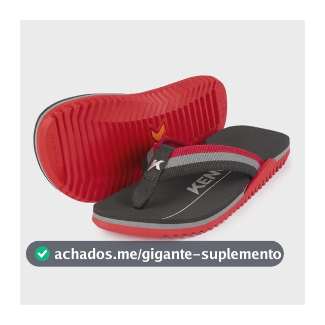 Sandália Kenner Unissex Nk6 Pro Vermelho/cinza/preto Liso 41