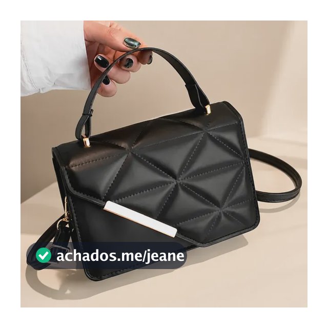 Bolsa Feminina Transversal Pequena Elegante Couro Mini Bag Preto Padrão De Diamante