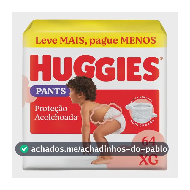 Huggies Fralda Pants Roupinha Proteção Acolchoada XG - 64 Un