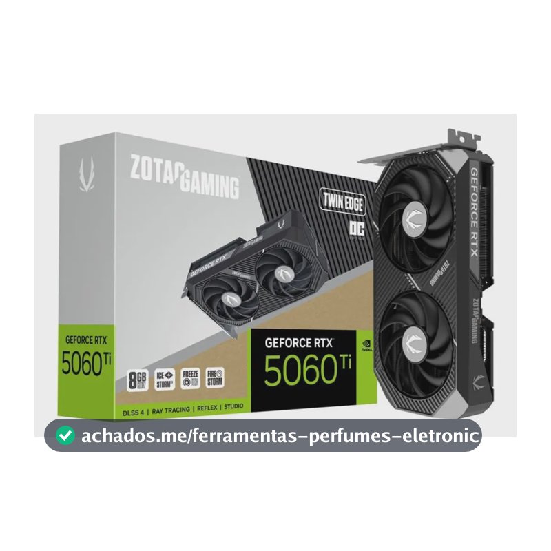 Placa De Video Zotac Rtx 5060 Ti, 8gb, Gddr7, 128-bit