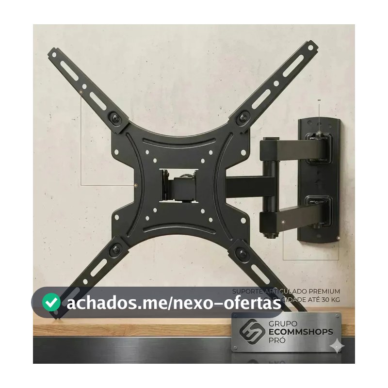 Suporte Tv Tri-articulado Universal Monitor Braço Longo Reforçado Regulável E Inclinável Lcd Led Plasmas 14 A 55 Polegadas Cor Preto BAMDUU